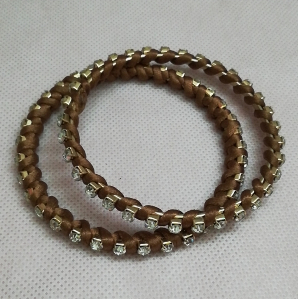 Set of 2 Rhinestone Embellished Bangle Bracelet